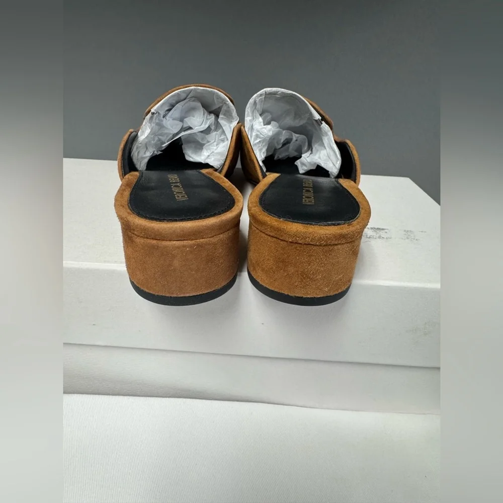 NIB- Veronica Beard Cecile Tan and Black Mules - Picture 4 of 7